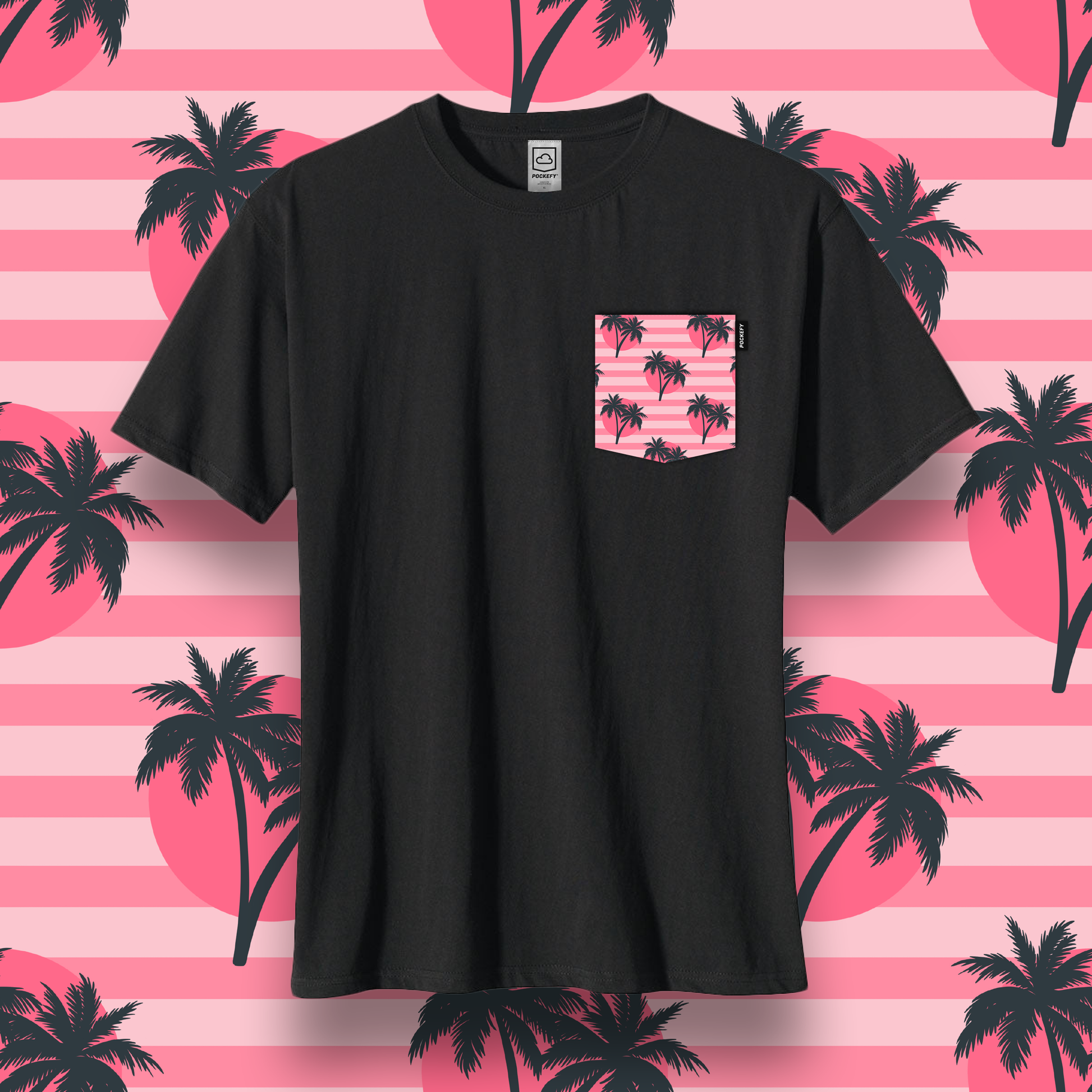 Pink Sunset Pocket Tee image 1