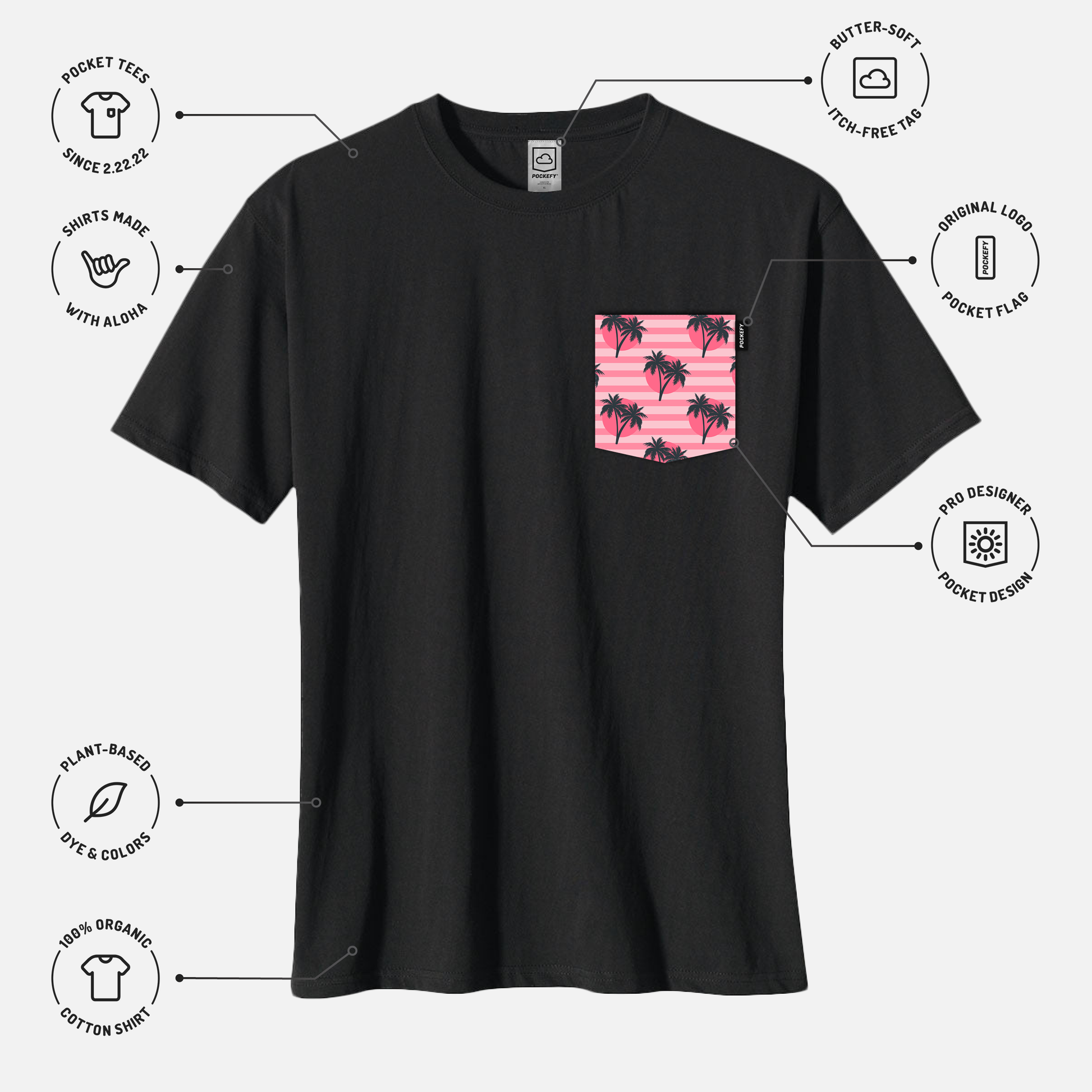 Pink Sunset Pocket Tee