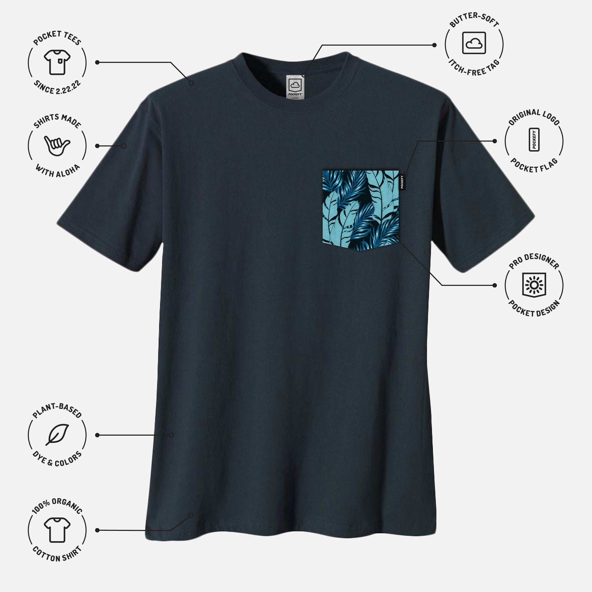 Blue Summer Pocket Tee