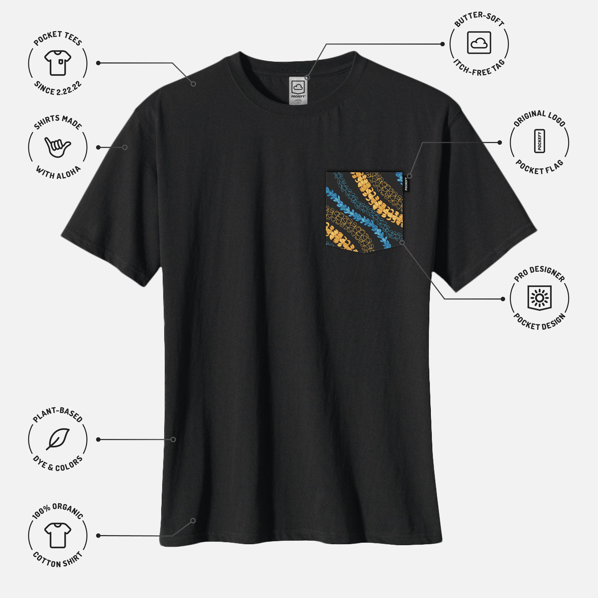 Black Island Lei Pocket Tee