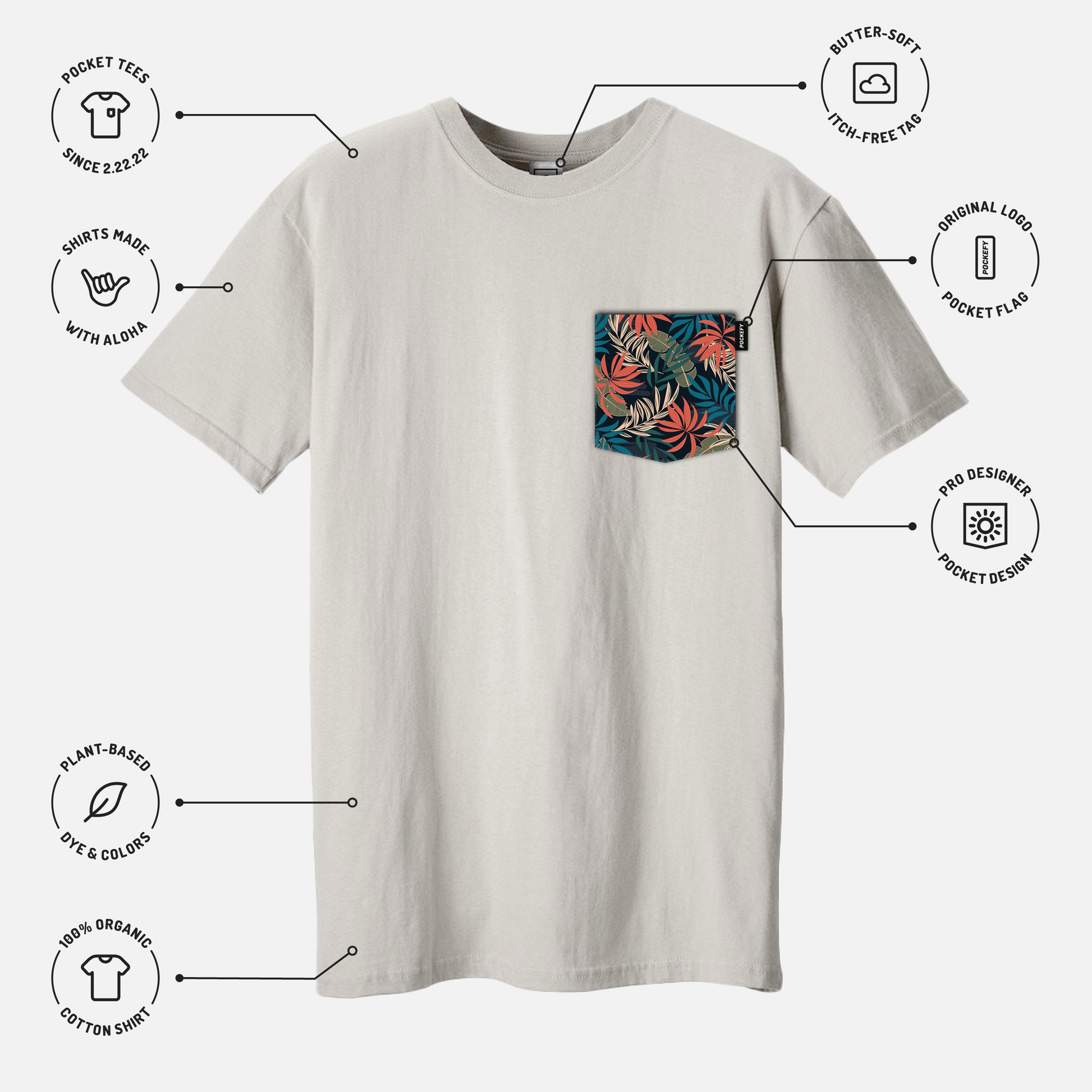 Color Palms Pocket Tee