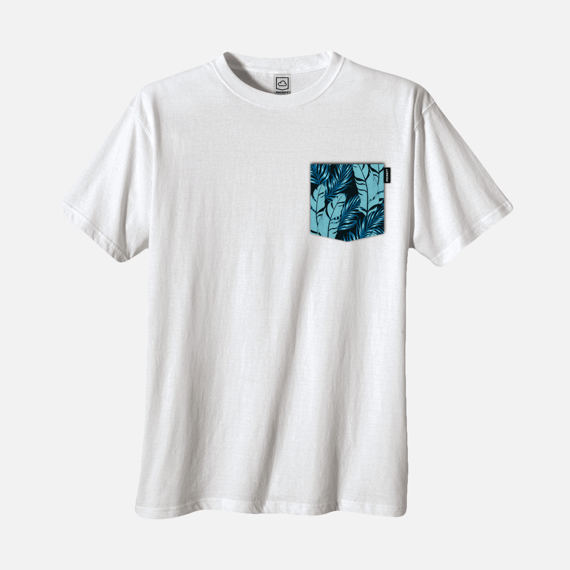 White Blue Summer Pocket Tee